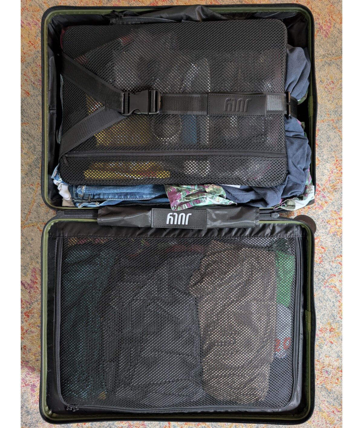 july luggage packing