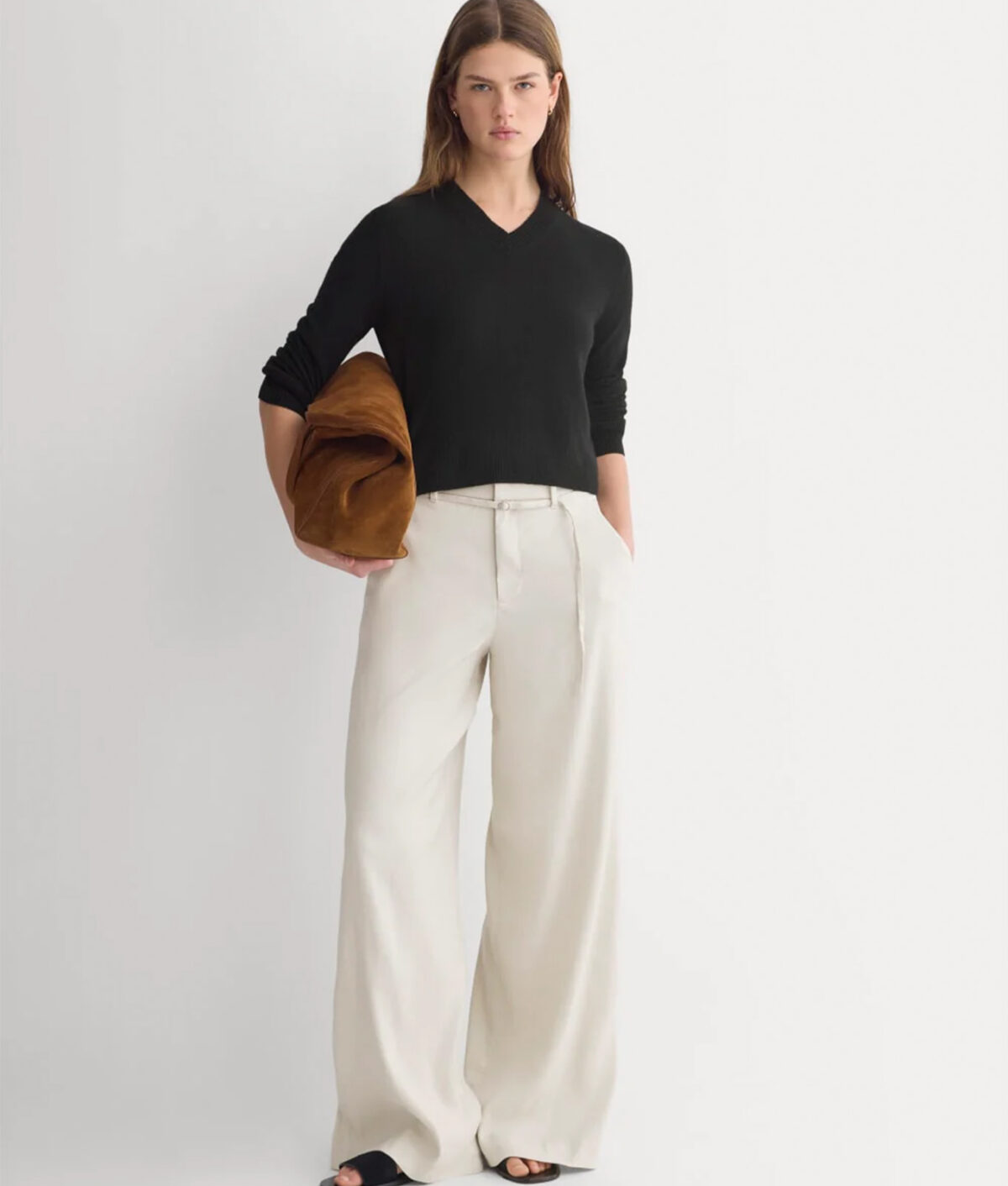 linen pants: Everlane Belted Linen Pants
