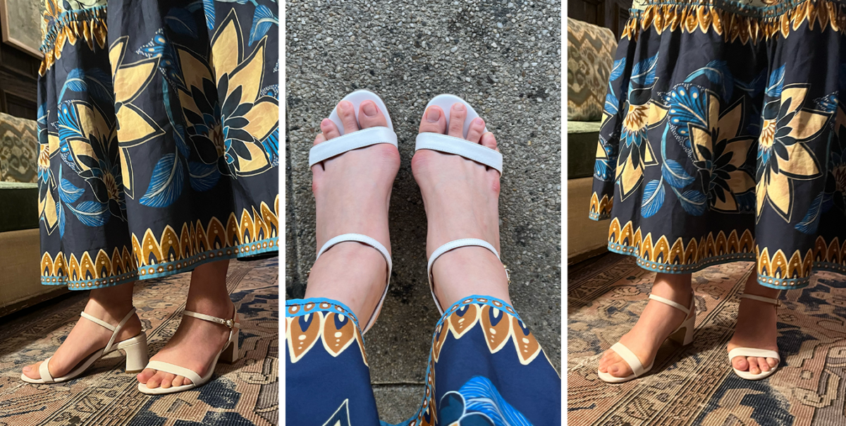 margaux shoes review: the cleo heeled sandal