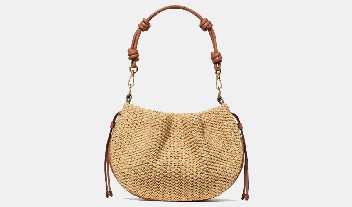 The Kate Spade Pinch Straw Crossbody Bag.