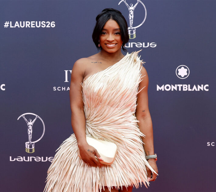 simone biles flirty gingham bikini pictures