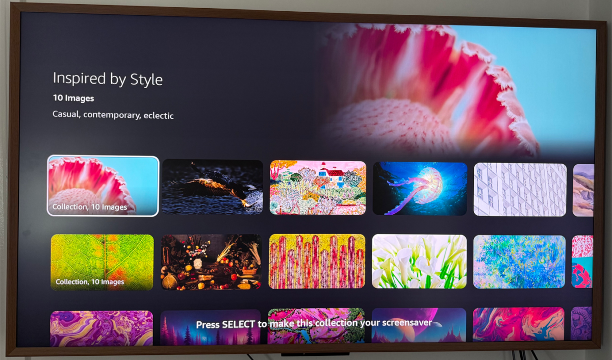 Amazon Ember Artline Review 2026: Original photo of TV displaying ambient experience by Stephanie Maida