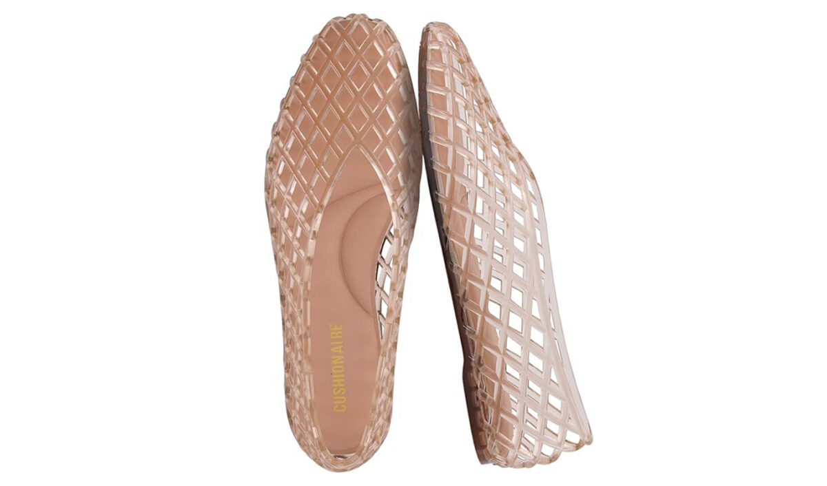 The Cushionaire Siesta Modern Lattice Ballet Flats.