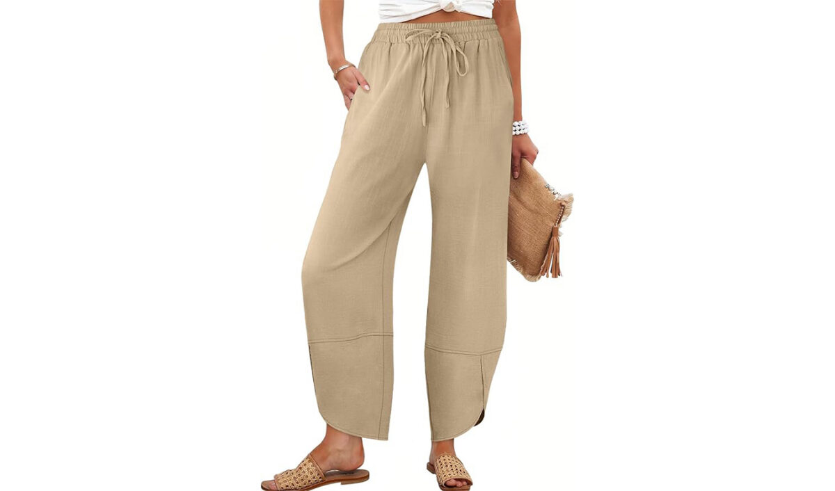 amazon prime day fashion deals: Caracilia Linen Barrel Pants