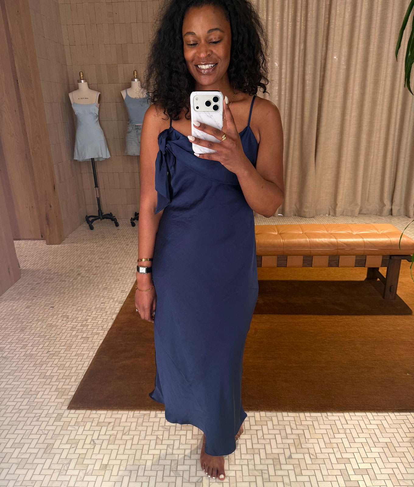 aritzia navy blue dress Aritzia Sunday Best NWT May Day Navy Mini Dress XS