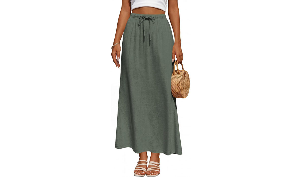 best amazon prime day deals Facogoo Linen Maxi Skirt 1200x706