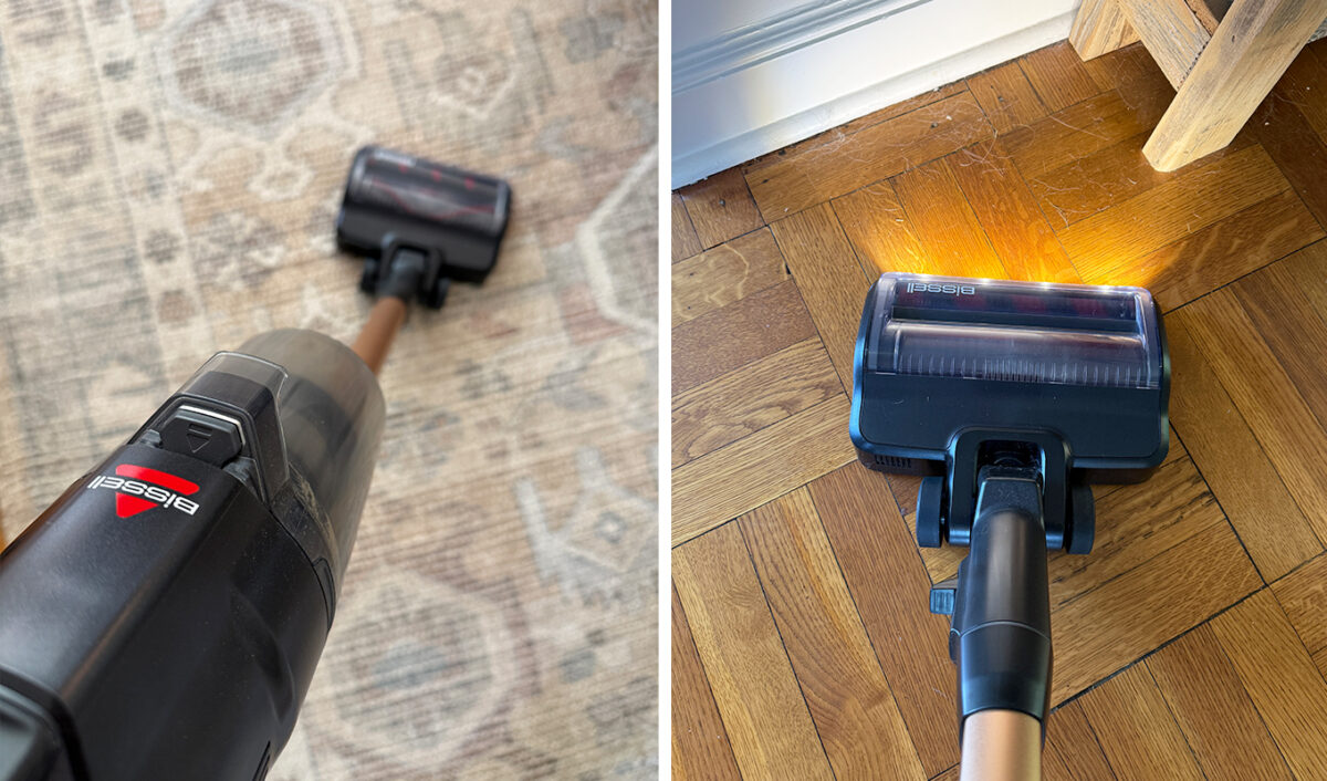 bissell powerclean dualbrush stick vacuum review main head and headlights 1200x706