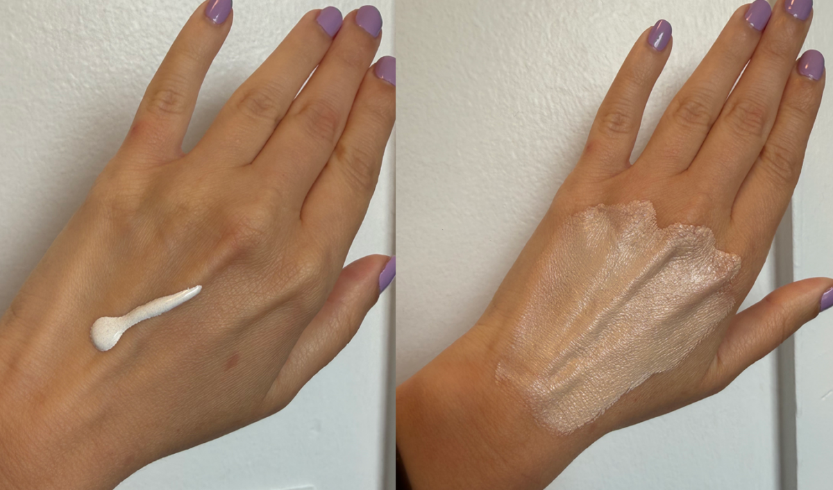 Colorescience Face Shield Flex Review 2026: Original photos of Stephanie Maida hands showing color-changing tint