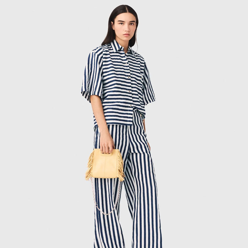 dileiny baron summer style maje linen blend shirt