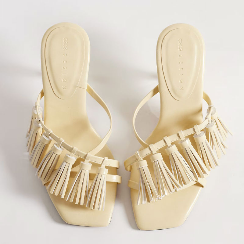 fringe trend asos tassel heeled mules