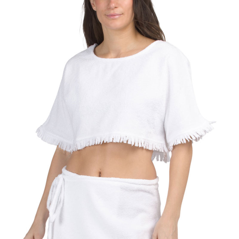 fringe trend colourbrooke terry swim cover up
