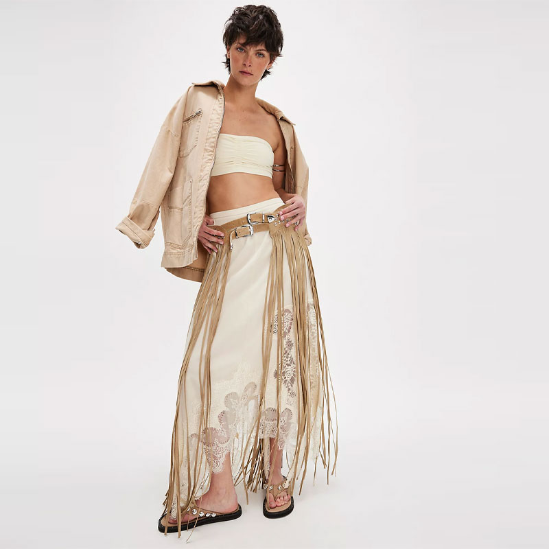 fringe trend free people maxi skirt belt