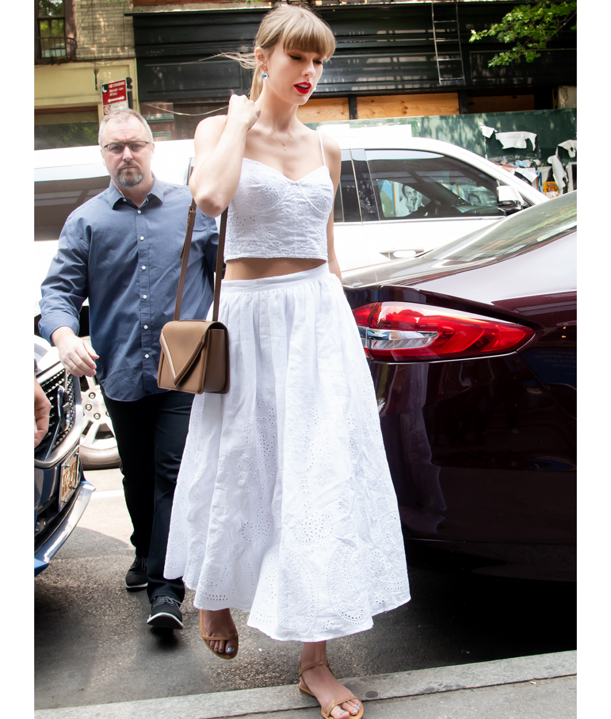 Shop Taylor Swift's Best White Outfits: eyelet skirt set