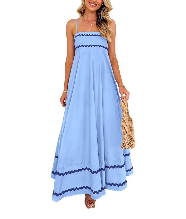 flowy blue dress