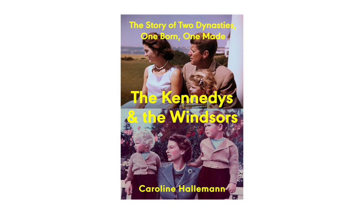 beach bag biography reads: the kennedys and the windsors