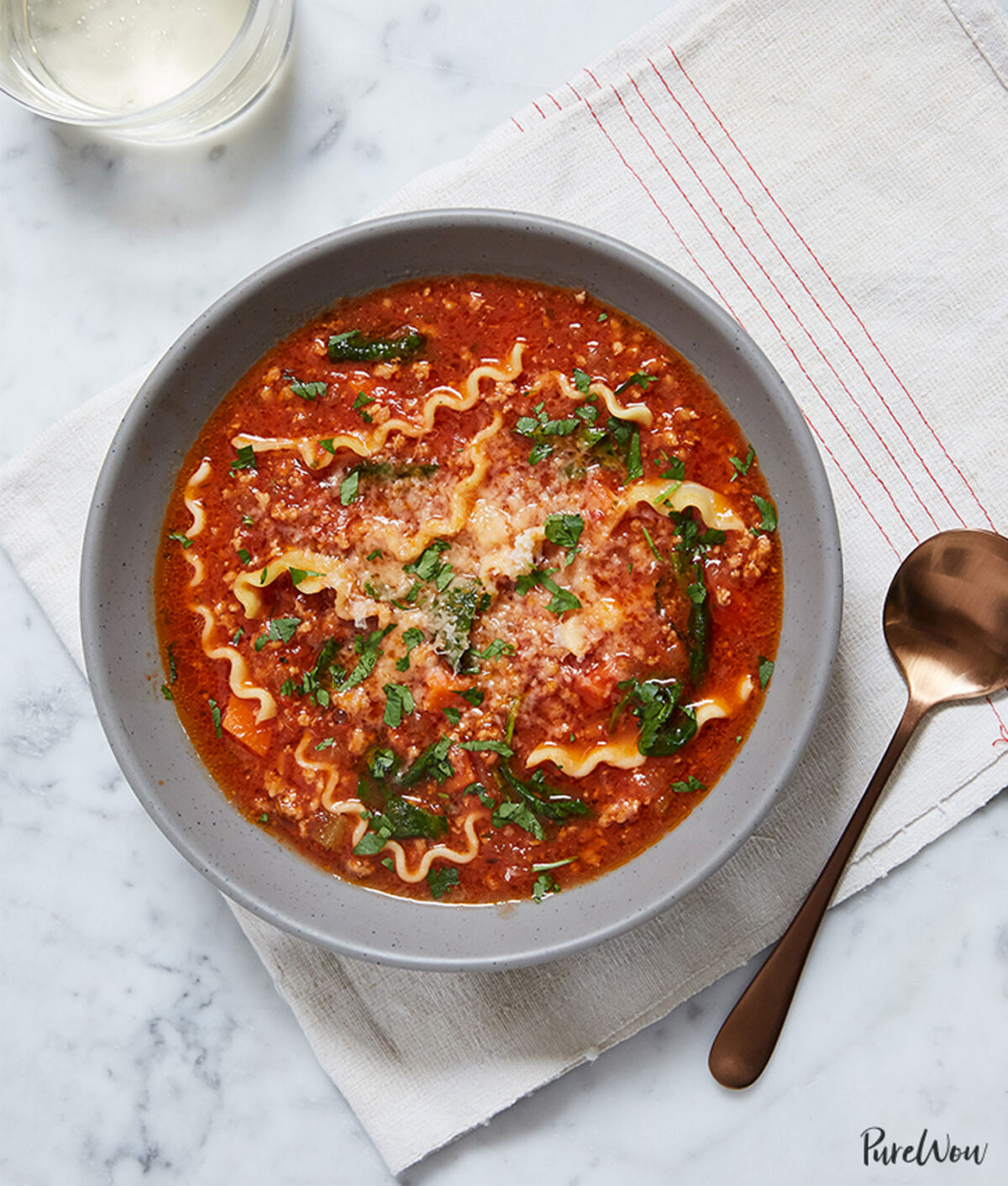 easy ground beef meal prep recipes: lasagna soup