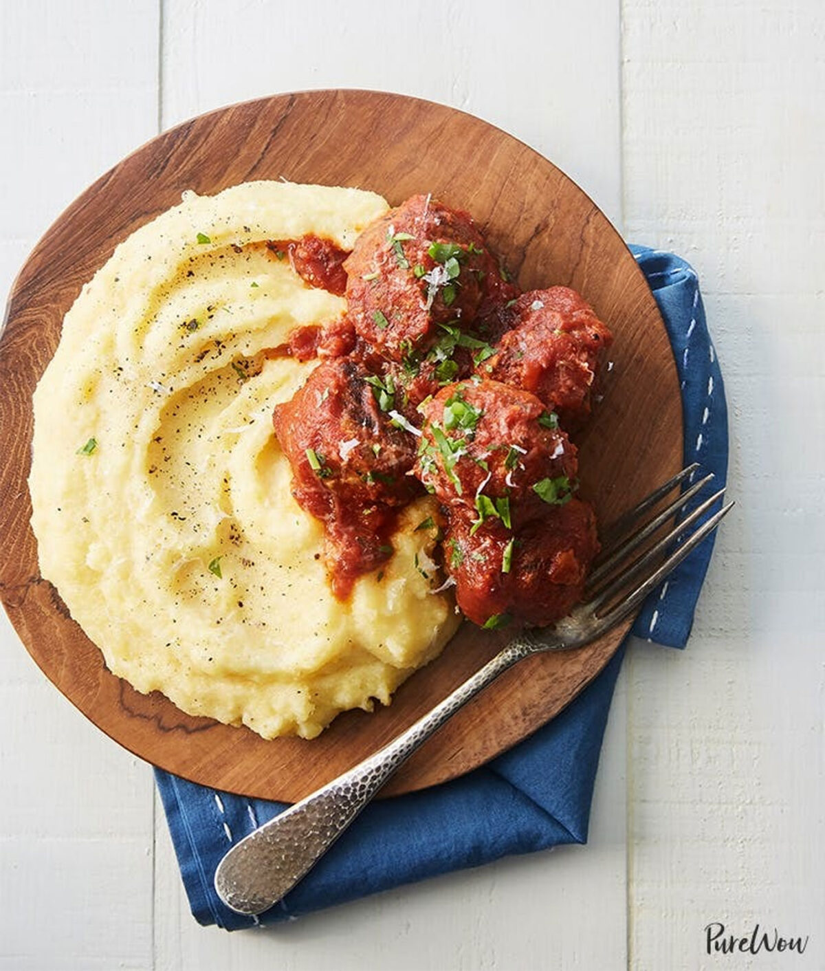 easy ground beef meal prep recipes: polenta and meatballs