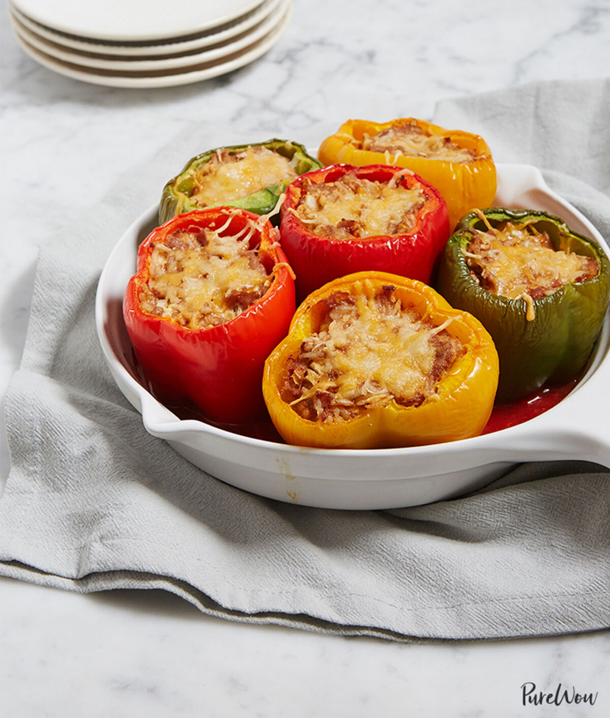 easy ground beef meal prep recipes: stuffed peppers