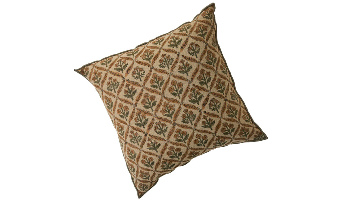 The Magnolia Marigold Block Print Pillow.