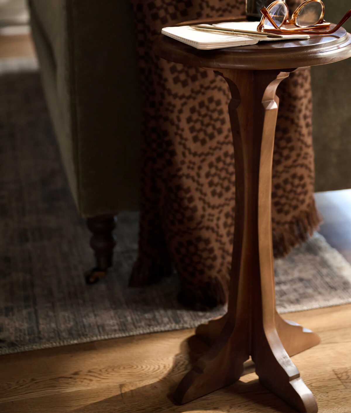 The Magnolia Elena Wood Accent Table.