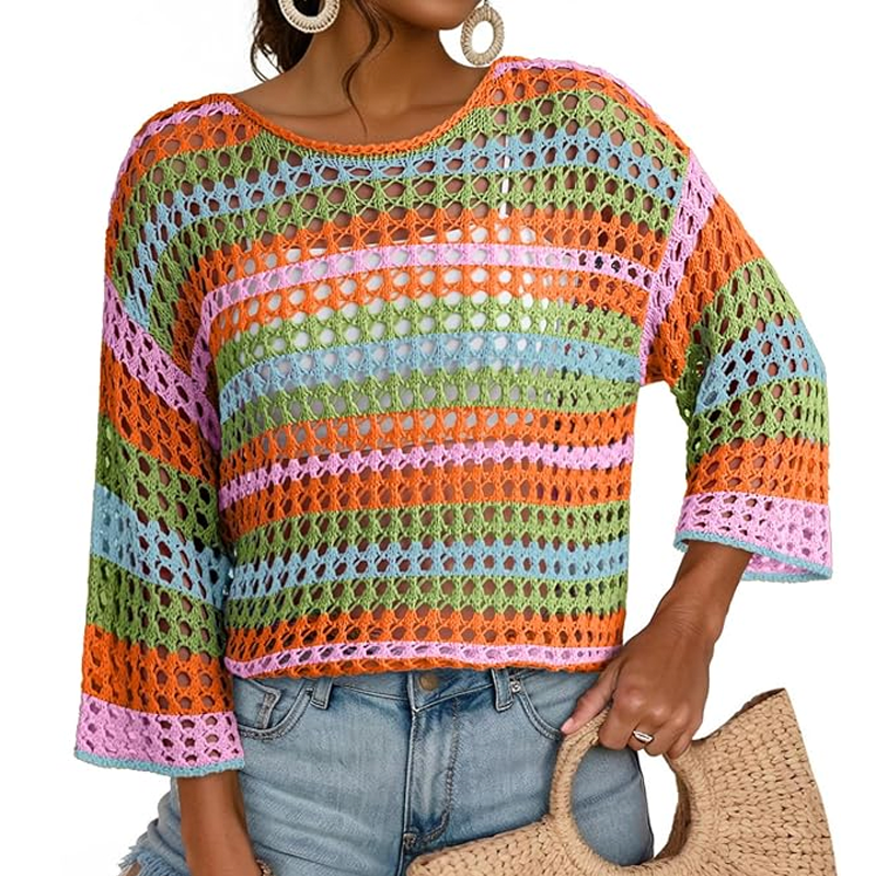 mammamiafashion rainbowcrochettop