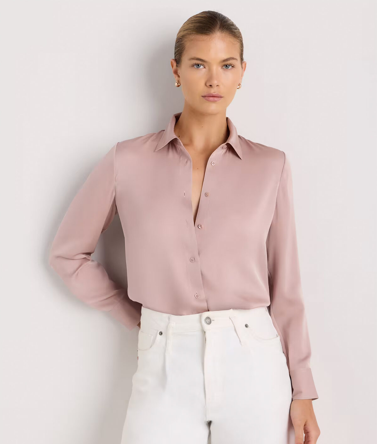 nicole kidman rules for wearing white: quince silk blouse