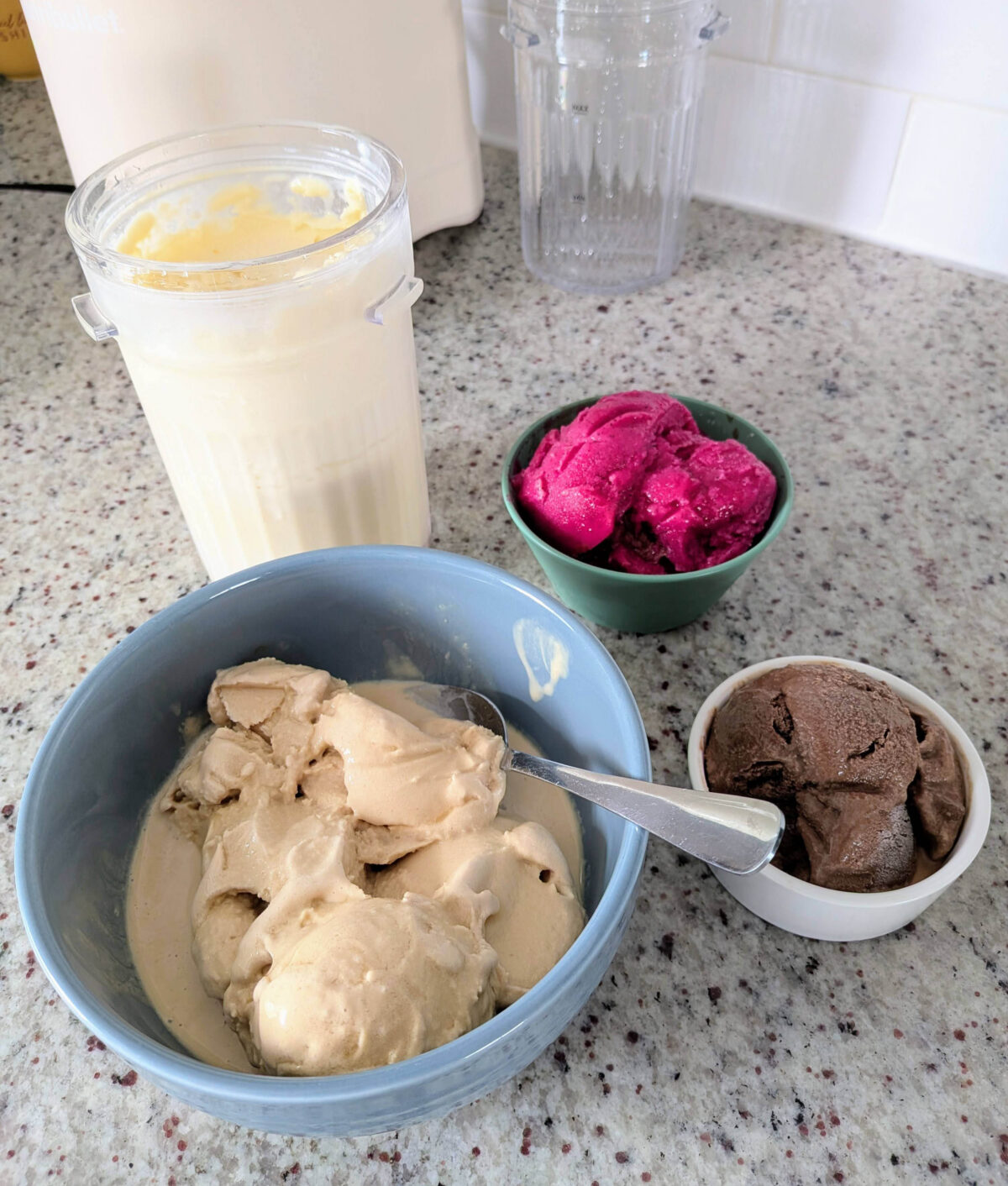 sorbet, ice cream and gelato made with the nutribullet chill