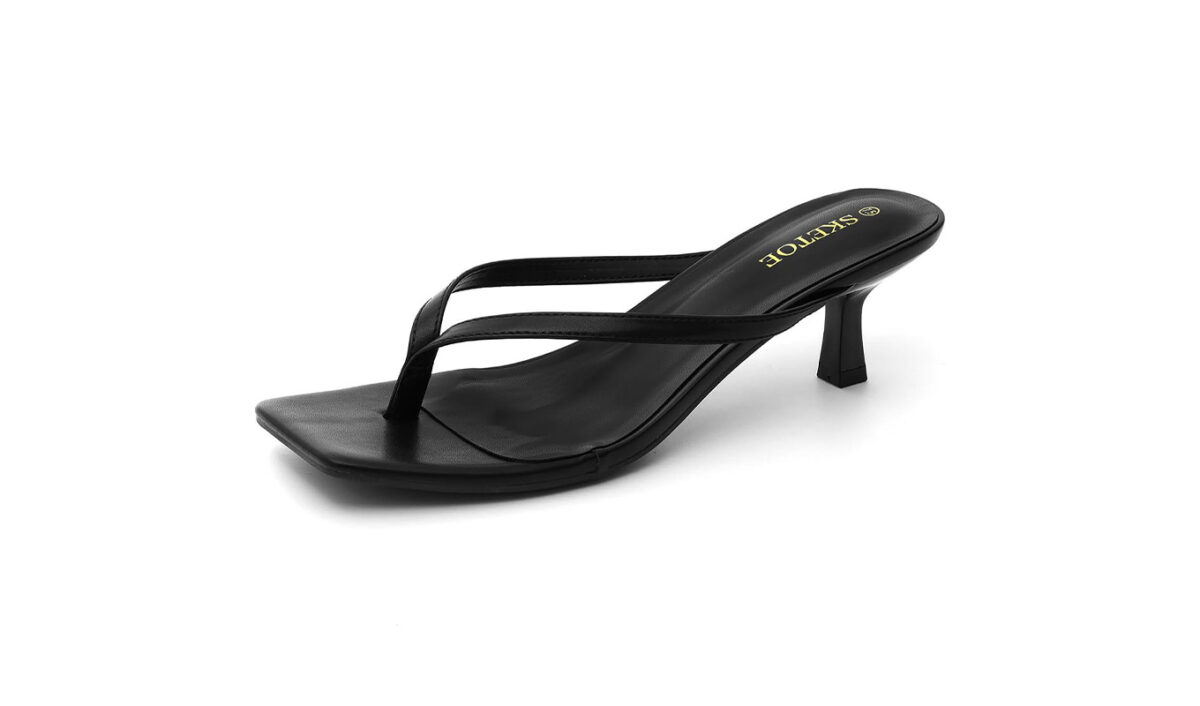 nyc summer uniform capris: sketoe heeled flip flop