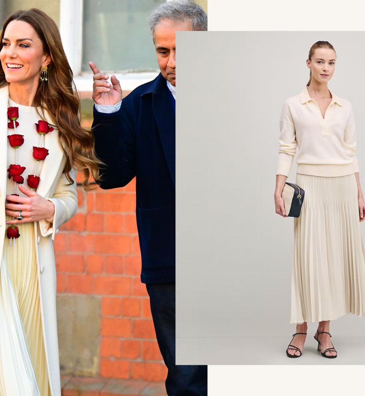 quince pleated midi skirt review