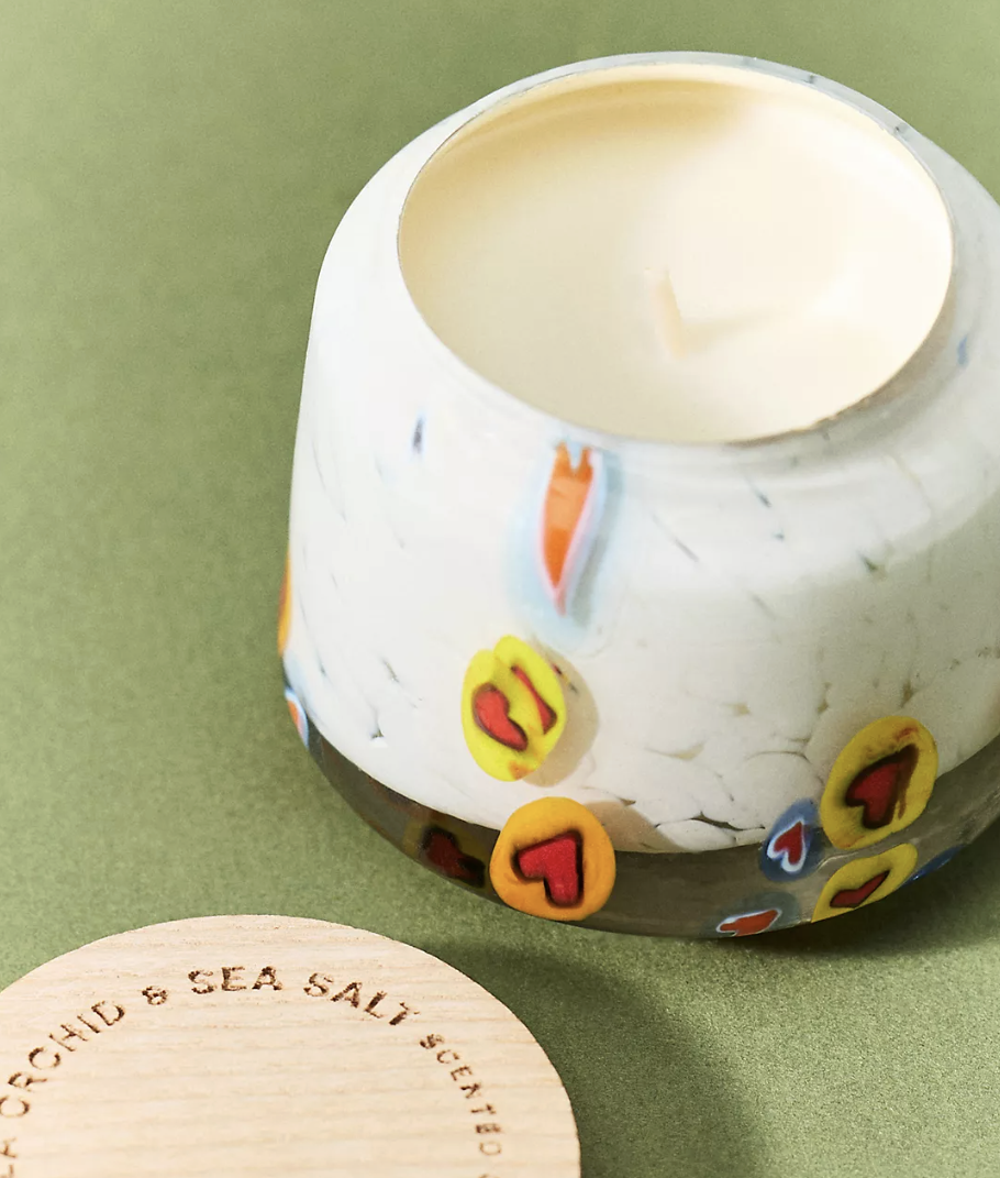 anthropologie candle with salt notes