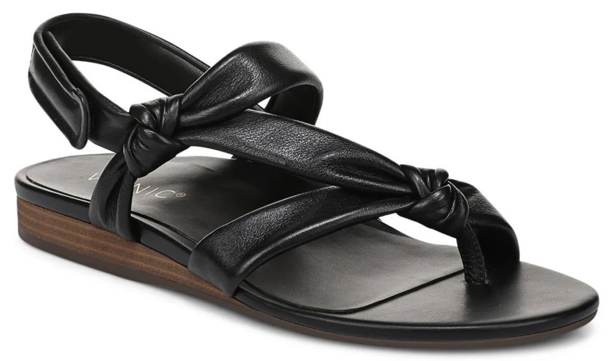 vionic black knotted sandals 1200x706