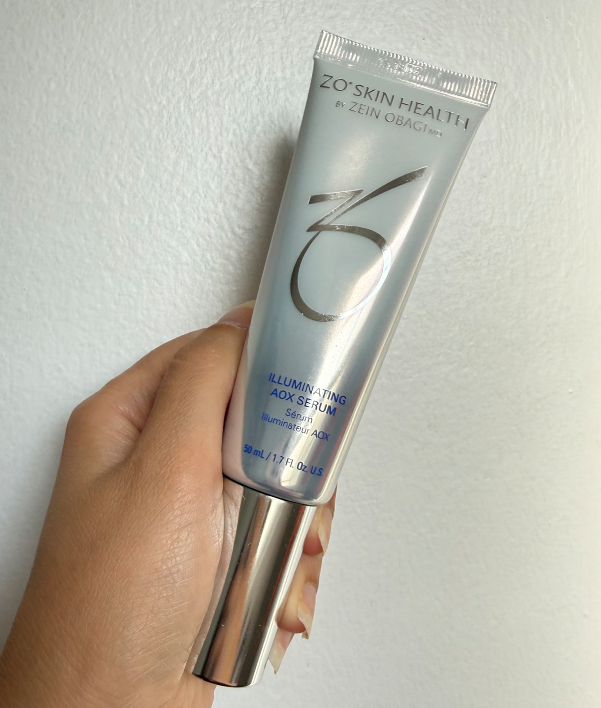 ZO Skin Health Routine Review: Original photo of ZO Skin Health AOX illuminating serum