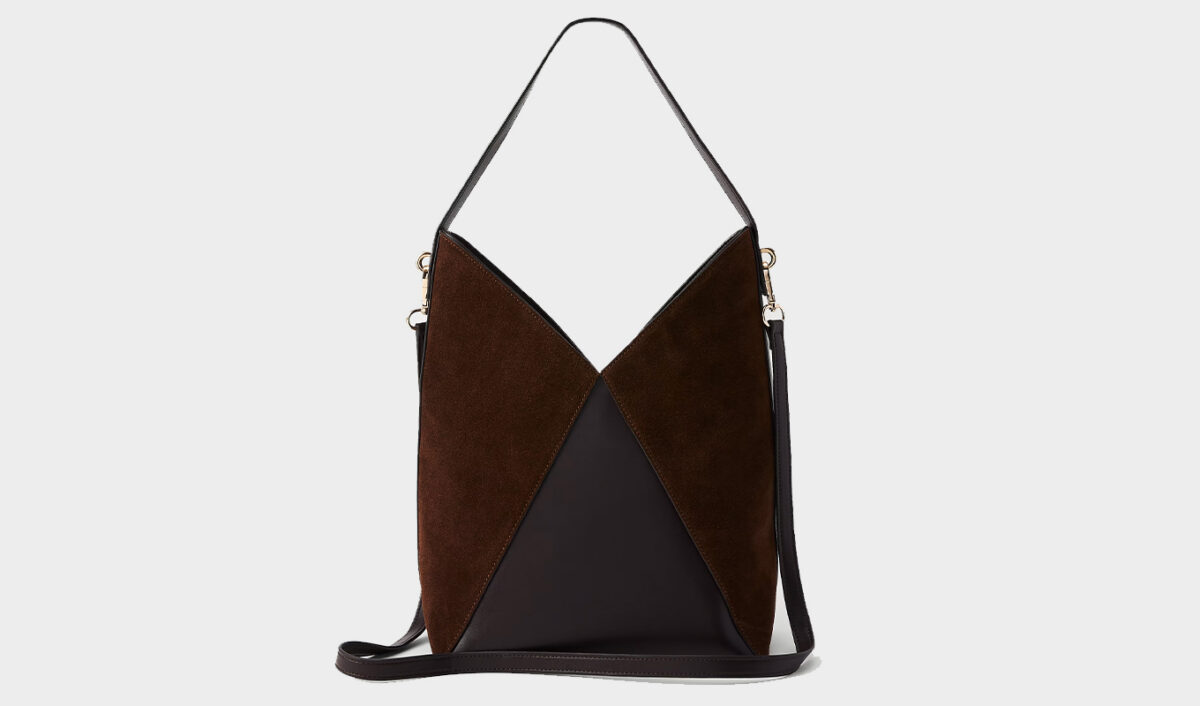 The Ann Taylor Weekend Suede Bucket Bag.