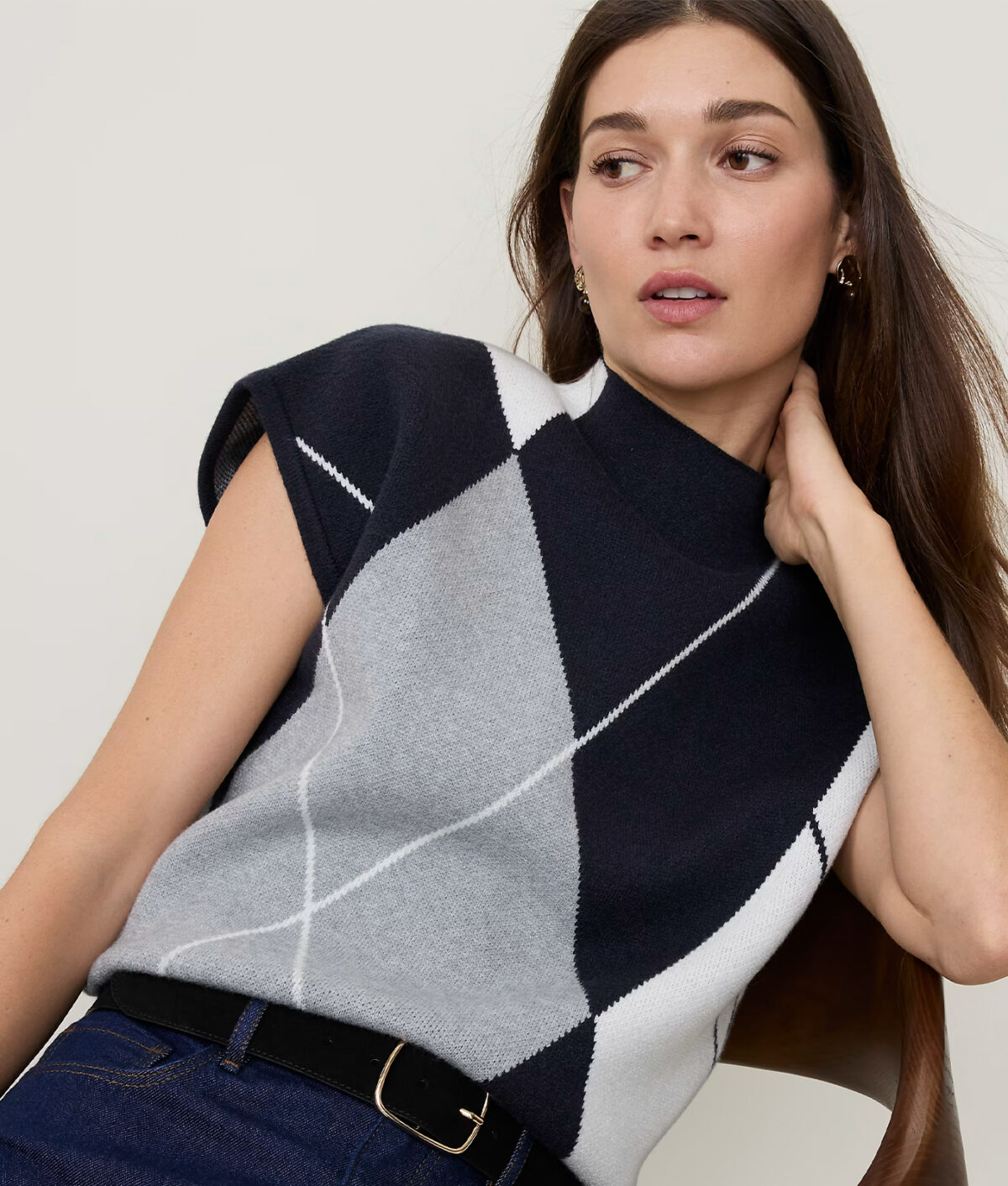 The Ann Taylor Argyle Sweater Shell.