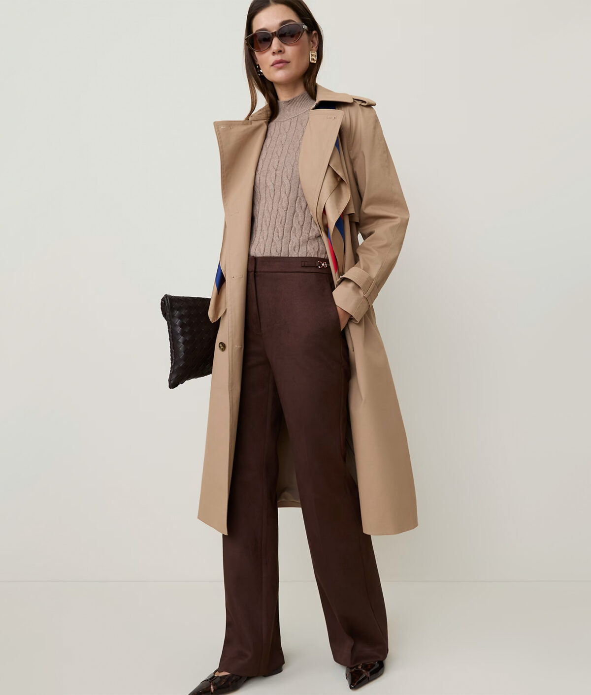 The Ann Taylor Long Belted Trench Coat.