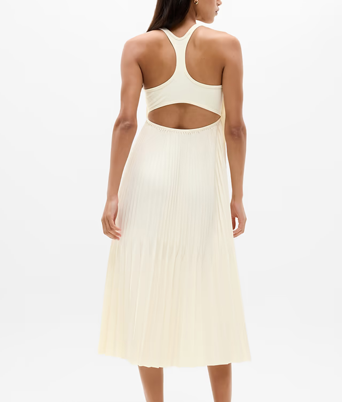 Athleta Featherweight Plissé Collection: Pleated white dress
