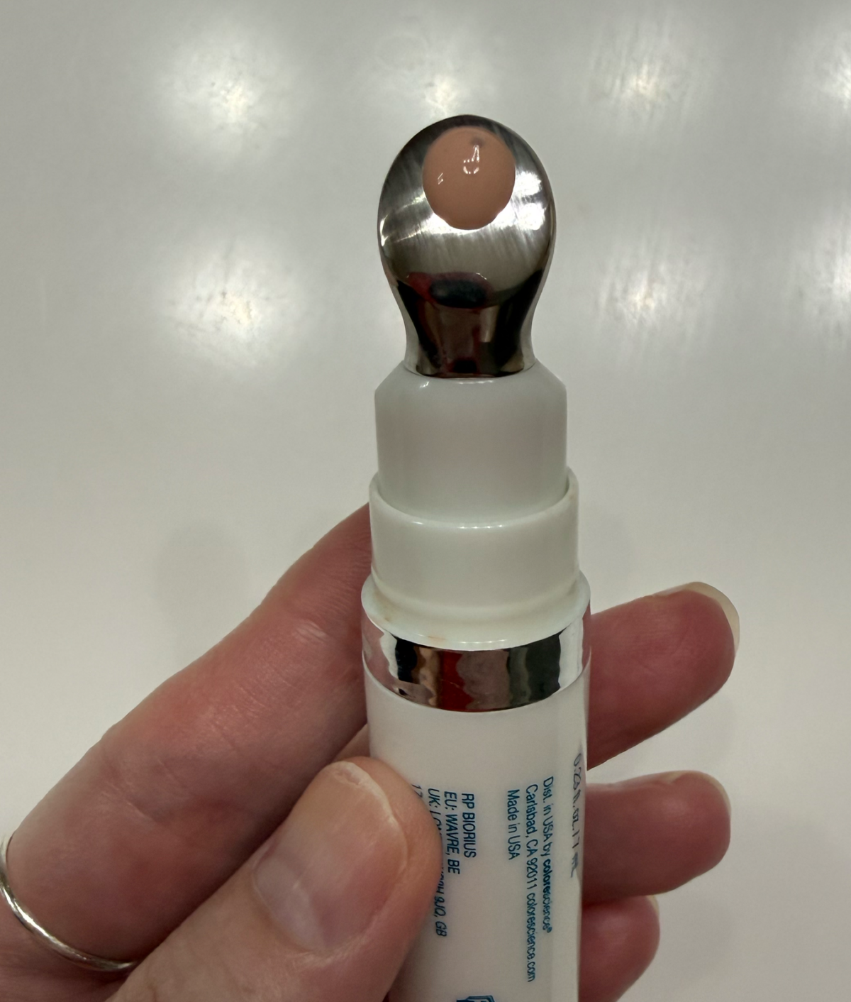 Colorescience Total Eye Cream SPF Review 2026: Original photo of applicator by Natalie LaBarbera