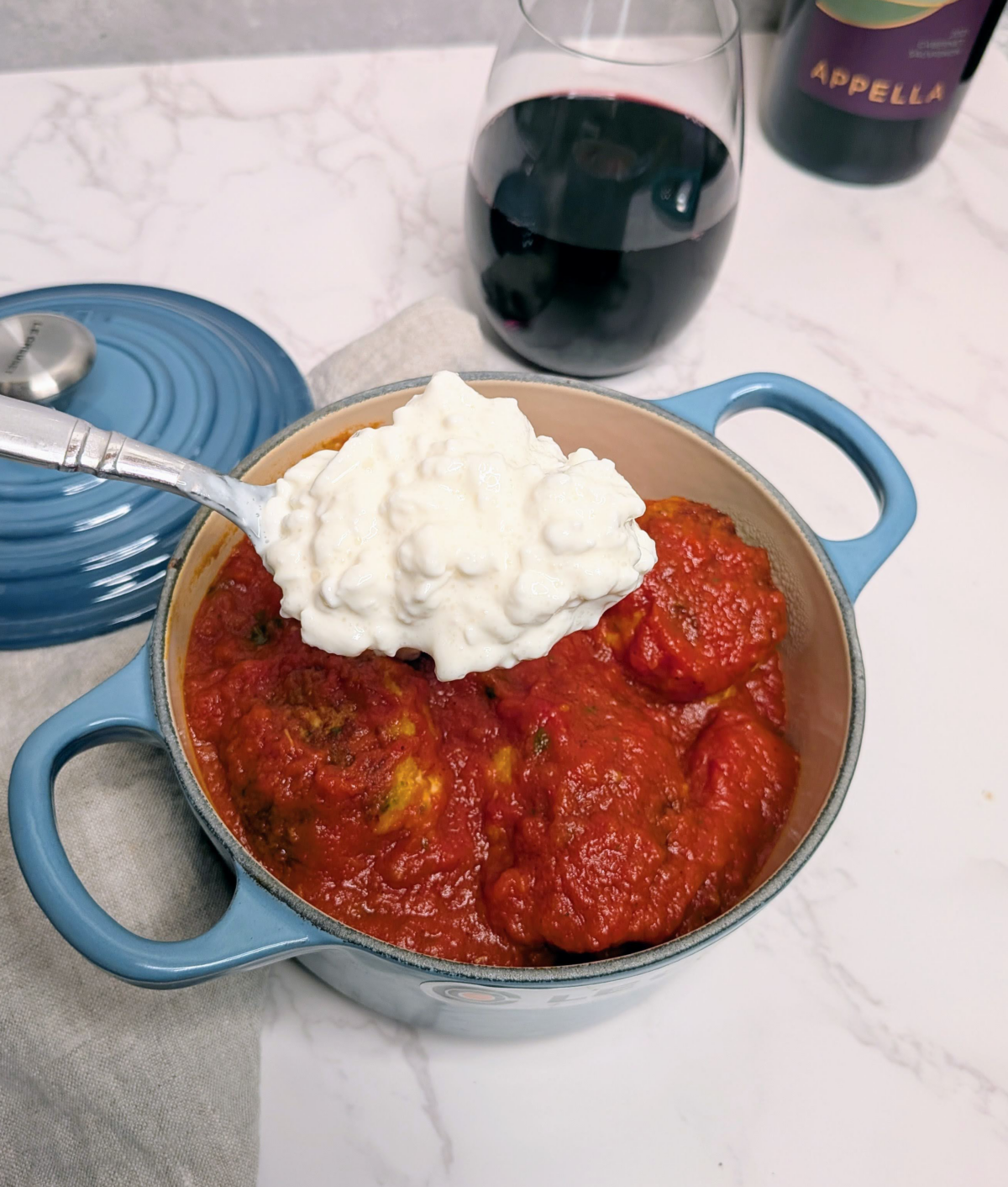 chicken meatballs with cottage cheese