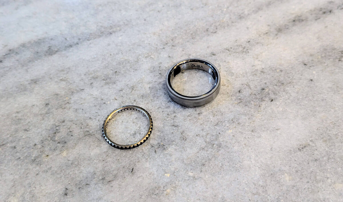oura ring next to wedding band