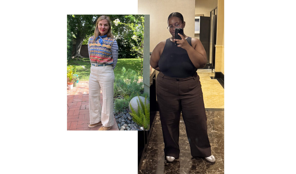 plus-size-editor-tries-petite-looks: maeve colette pants in powdered cocoa