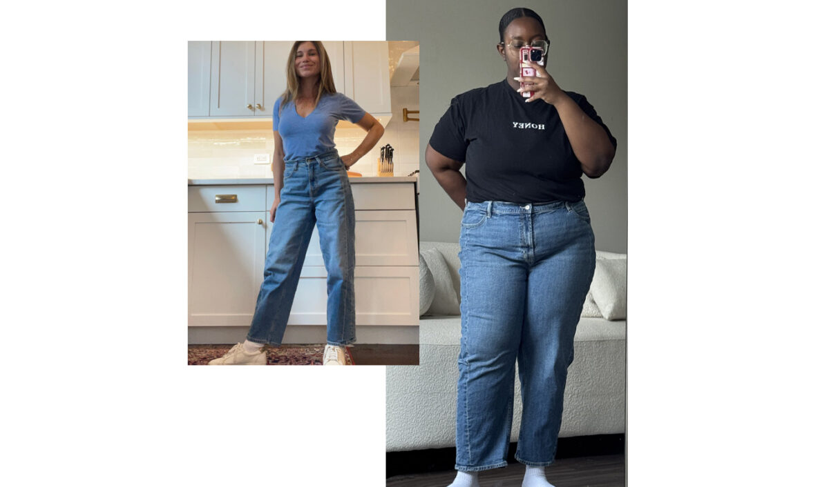 plus-size-editor-tries-petite-looks: baggy barrel jean in medium wash