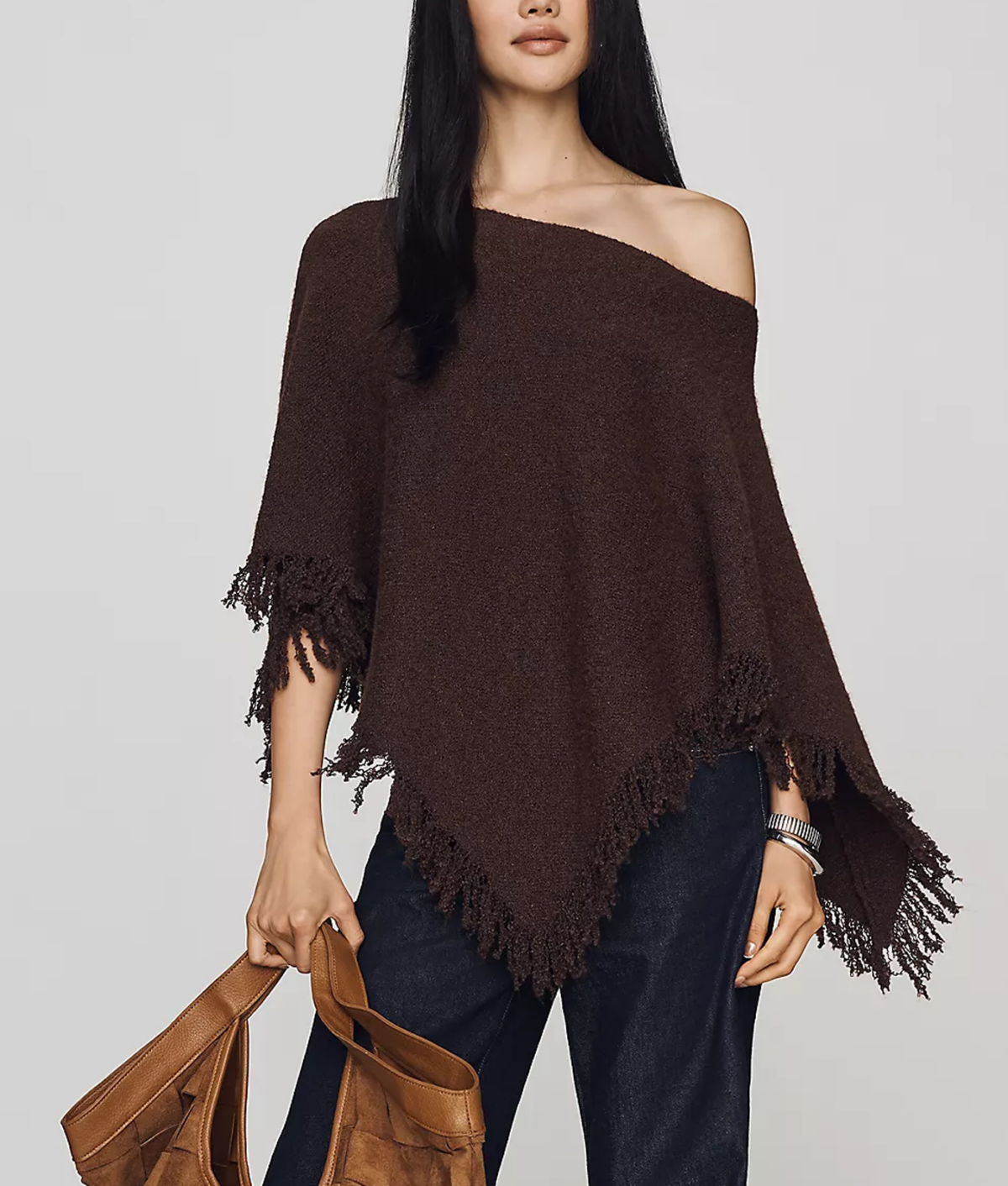 brown fringe knit poncho 1200x1412