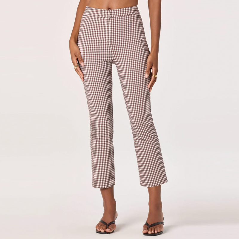 brown gingham capris