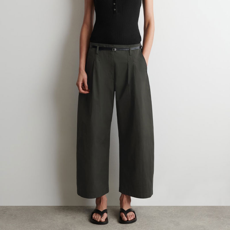 fall capsule wardrobe cos barrel leg trousers