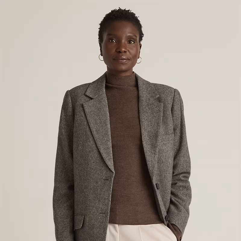 fall capsule wardrobe quince italian wool blazer