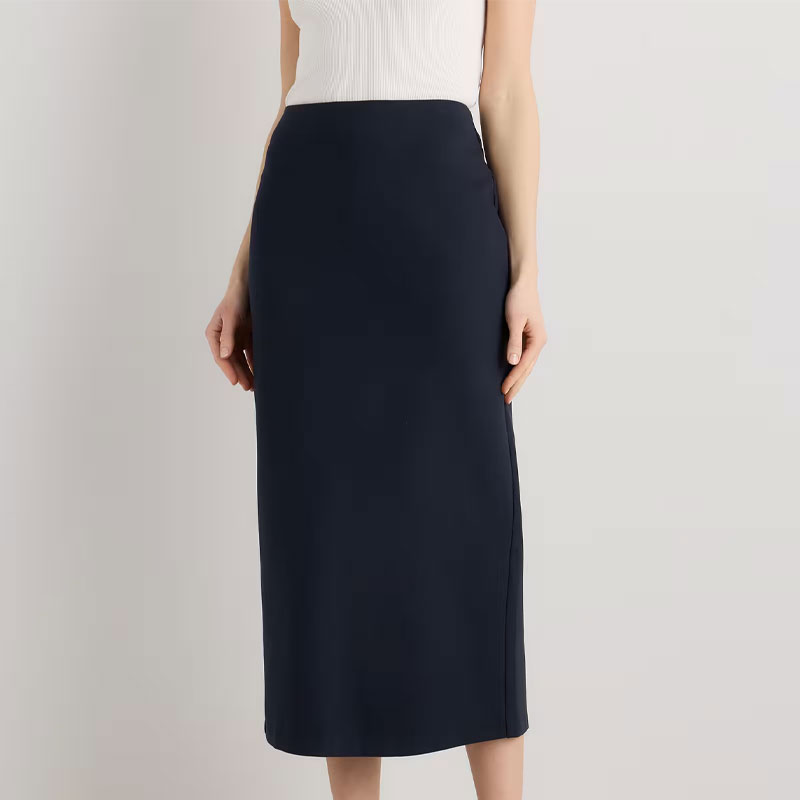 fall capsule wardrobe quince ponte maxi skirt