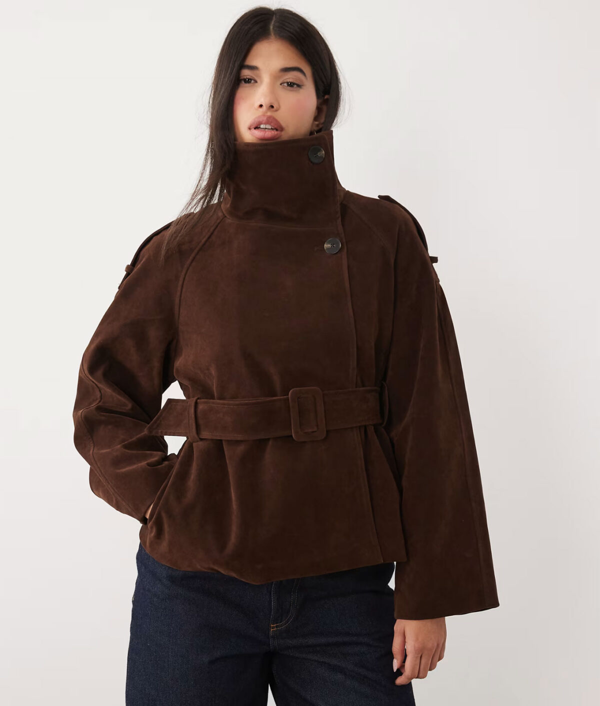 funnel-neck-coats-asos-gina-tricot-faux-suede-short-trench