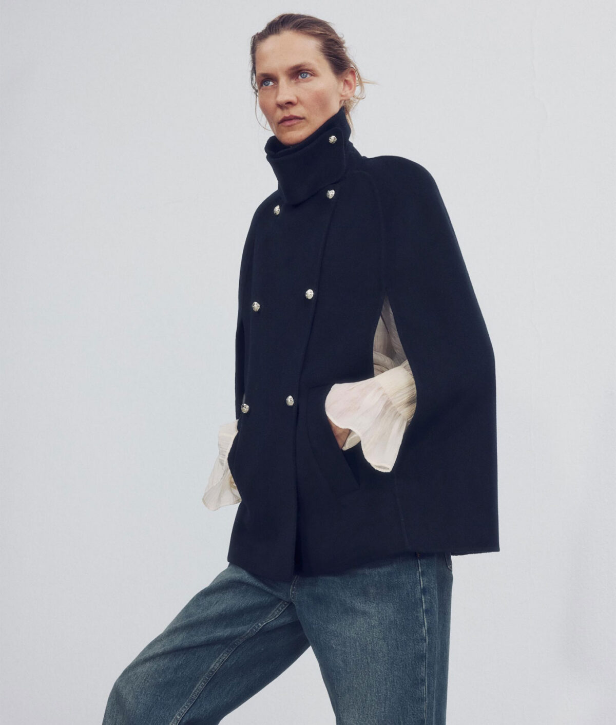 funnel-neck-coats-zara-wool-blend-button-cape
