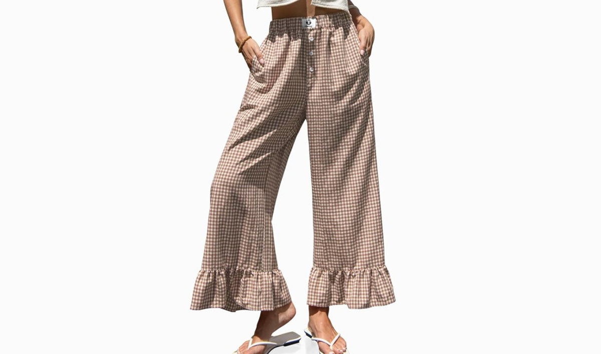 gingham ruffle hem pants 1200x706