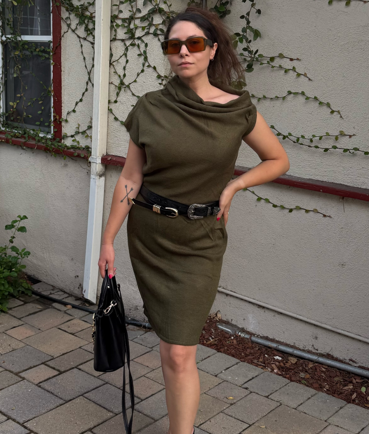 green asymmetric sweater dress 1200x1412